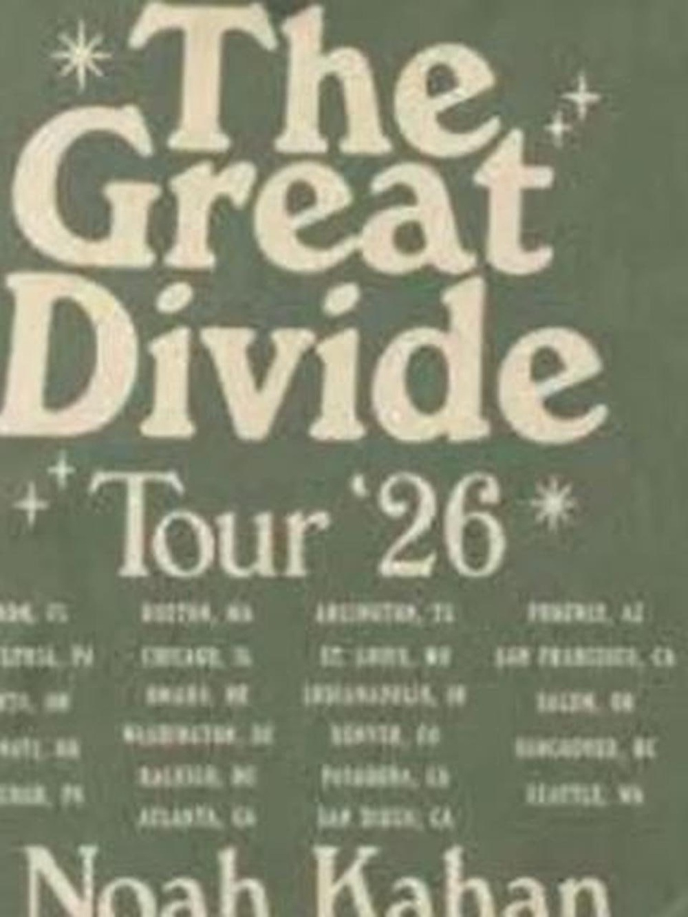 The Great Divide Tour Noah Kahan Graphic Tee, gift for fan - Picture 3 of 3
